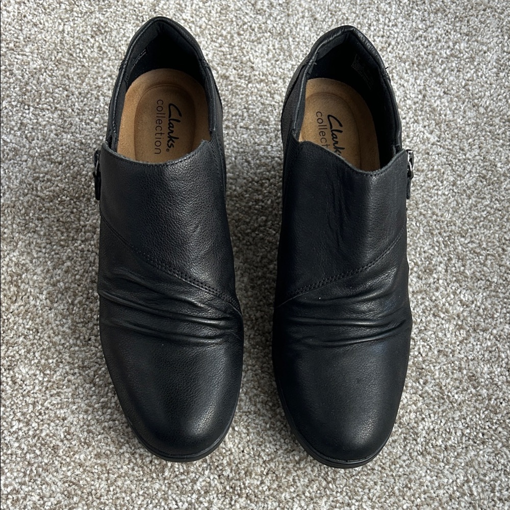 Clarks Women’s Black Leather Bootie